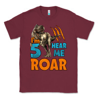 Burgundy i'm five hear me roar dinosaur birthday Classic Tee - LillyAllenDesigns