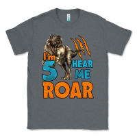 Charcoal Heather i'm five hear me roar dinosaur birthday Classic Tee - LillyAllenDesigns