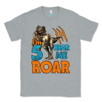 Heather Grey i'm five hear me roar dinosaur birthday Classic Tee - LillyAllenDesigns