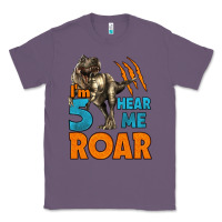 Lavender i'm five hear me roar dinosaur birthday Classic Tee - LillyAllenDesigns