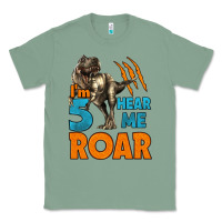 Sage i'm five hear me roar dinosaur birthday Classic Tee - LillyAllenDesigns