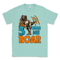 Seafoam i'm five hear me roar dinosaur birthday Classic Tee - LillyAllenDesigns