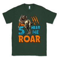 Sports Green i'm five hear me roar dinosaur birthday Classic Tee - LillyAllenDesigns