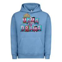 Pigment Pebble Blue Mama of Drama Mother's Day Urban Hoodie - CowGirlArtShop