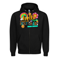 Black hello first grade Zipper Hoodie - NancyCooperArtShop