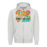 Dove Grey hello first grade Zipper Hoodie - NancyCooperArtShop