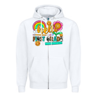 White hello first grade Zipper Hoodie - NancyCooperArtShop