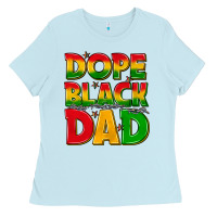 Baby Blue dope black dad with stars Ladies Tee - texasbilliewilder