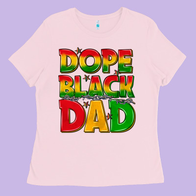 Ladies Tee dope black dad with stars