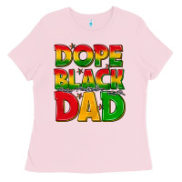 Bubblegum Pink dope black dad with stars Ladies Tee - texasbilliewilder