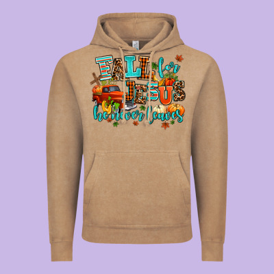 Fall For Jesus He Never Leaves Vintage Hoodie Designed By Adodesignshop