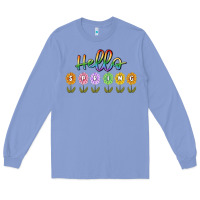 Colony Blue hello spring Long Sleeve Tee - MaliasSmallBusiness