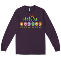 Plum hello spring Long Sleeve Tee - MaliasSmallBusiness