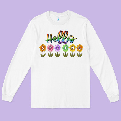 Hello Spring Long Sleeve Tee Designed By Maliassmallbusiness