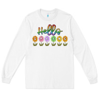 White hello spring Long Sleeve Tee - MaliasSmallBusiness