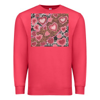 Cardinal valentine's day hearts with leopard and cowhide Premium Sweatshirt - RanaPortraitStore