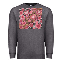 Charcoal Heather valentine's day hearts with leopard and cowhide Premium Sweatshirt - RanaPortraitStore