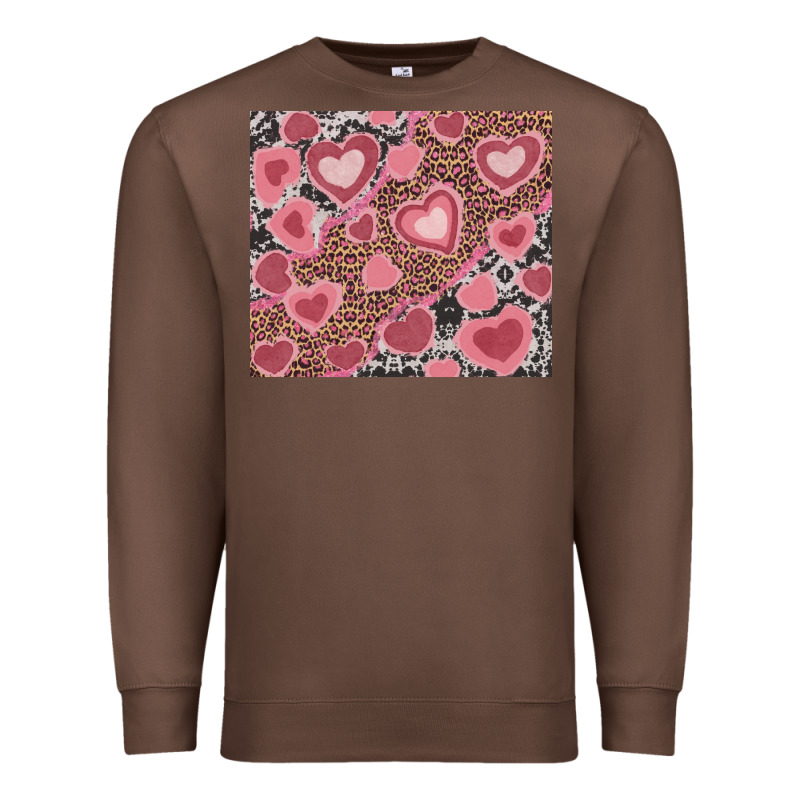 Valentine's Day Hearts With Leopard And Cowhide Premium Sweatshirt by RanaPortraitStore | Teevron