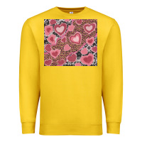 Lemon valentine's day hearts with leopard and cowhide Premium Sweatshirt - RanaPortraitStore
