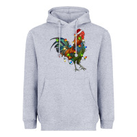 Heather Grey Christmas Lights Rooster Heavyweight Hoodie - RanaPortraitStore