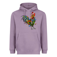 Lavender Christmas Lights Rooster Heavyweight Hoodie - RanaPortraitStore