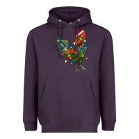 Plum Christmas Lights Rooster Heavyweight Hoodie - RanaPortraitStore