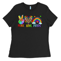 Black peace love pride Ladies Tee - Zillion Design Studio