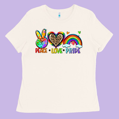 Peace Love Pride Ladies Tee Designed By Zillion Design Studio
