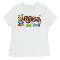 White peace love pride Ladies Tee - Zillion Design Studio