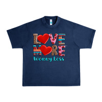 Navy love more worry less Urban Heavy Tee - AdoDesignShop