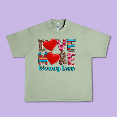 Love More Worry Less Urban Heavy Tee Designed By Adodesignshop