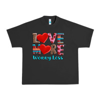 Pigment Black love more worry less Urban Heavy Tee - AdoDesignShop
