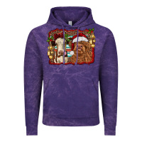 Cloud Purple christmas heifer and highland cow with serape background Vintage Hoodie - RanaPortraitStore