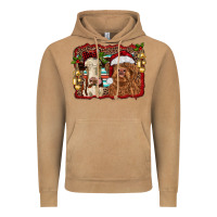 Vintage Camel christmas heifer and highland cow with serape background Vintage Hoodie - RanaPortraitStore