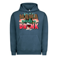 Pigment Midnight Navy Mama needs a drink mothers day Urban Hoodie - CowGirlArtShop