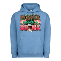 Pigment Pebble Blue Mama needs a drink mothers day Urban Hoodie - CowGirlArtShop
