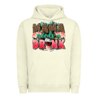 Pigment Pistachio Mama needs a drink mothers day Urban Hoodie - CowGirlArtShop
