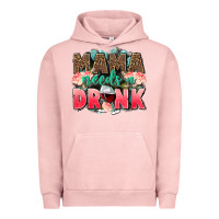 Pigment Salmon Mama needs a drink mothers day Urban Hoodie - CowGirlArtShop
