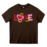 Chocolate Brown valentine's day love sunflowers Heavy Core Tee - RanaPortraitStore