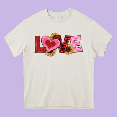 Valentine's Day Love Sunflowers Heavy Core Tee Designed By Ranaportraitstore