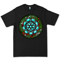 Black Christmas Round Turquoise Gemstone Premium Tee - RanaPortraitStore