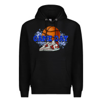 Black Game day Basketball Premium Hoodie - NancyCooperArtShop