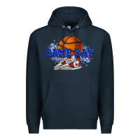 Navy Game day Basketball Premium Hoodie - NancyCooperArtShop