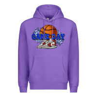 Purple Game day Basketball Premium Hoodie - NancyCooperArtShop
