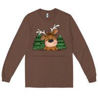 Chestnut Personalized Christmas deer Long Sleeve Tee - MaliasSmallBusiness