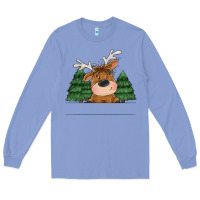 Colony Blue Personalized Christmas deer Long Sleeve Tee - MaliasSmallBusiness