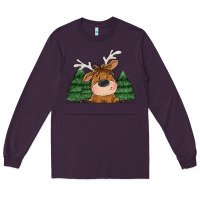 Plum Personalized Christmas deer Long Sleeve Tee - MaliasSmallBusiness
