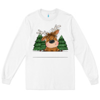 White Personalized Christmas deer Long Sleeve Tee - MaliasSmallBusiness