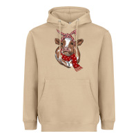 Mushroom Christmas Heifer With Scarf Heavyweight Hoodie - RanaPortraitStore