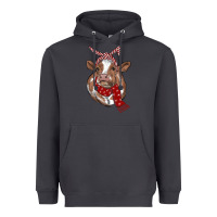 Smoke Christmas Heifer With Scarf Heavyweight Hoodie - RanaPortraitStore